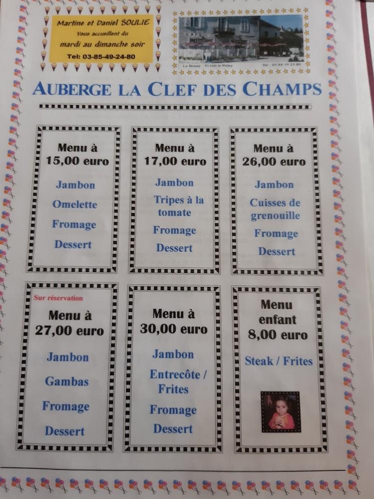La Clef Des Champs - Menu Image 1
